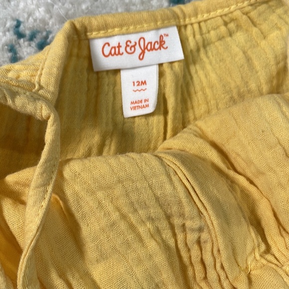 NWT cat & jack yellow button front tank long top - Picture 3 of 4